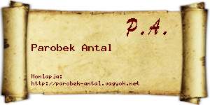 Parobek Antal névjegykártya